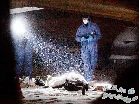 海克的尸体倒在雪地里。