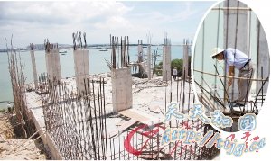 广东汕头无人岛未建别墅开始拆除