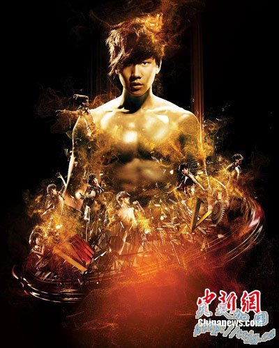 林俊杰演唱会海报曝光
半裸秀“火烧肌”引遐想