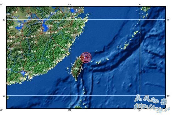 台湾宜兰县附近海域发生5.3级地震