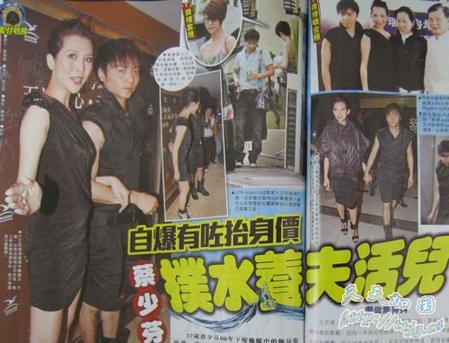 自爆怀孕抬身价 蔡少芬赚钱养夫