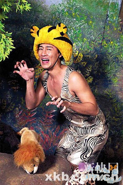 林峰豹纹造型曝光。