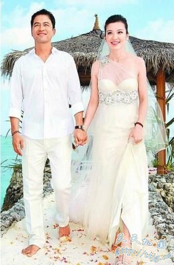 林熙蕾杨晨在马尔代夫结婚。(资料图)